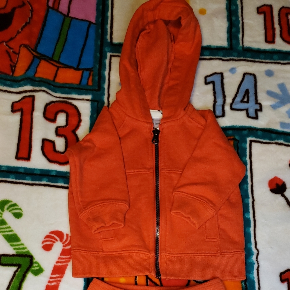 Carter's zip up hoodie with jogging pants